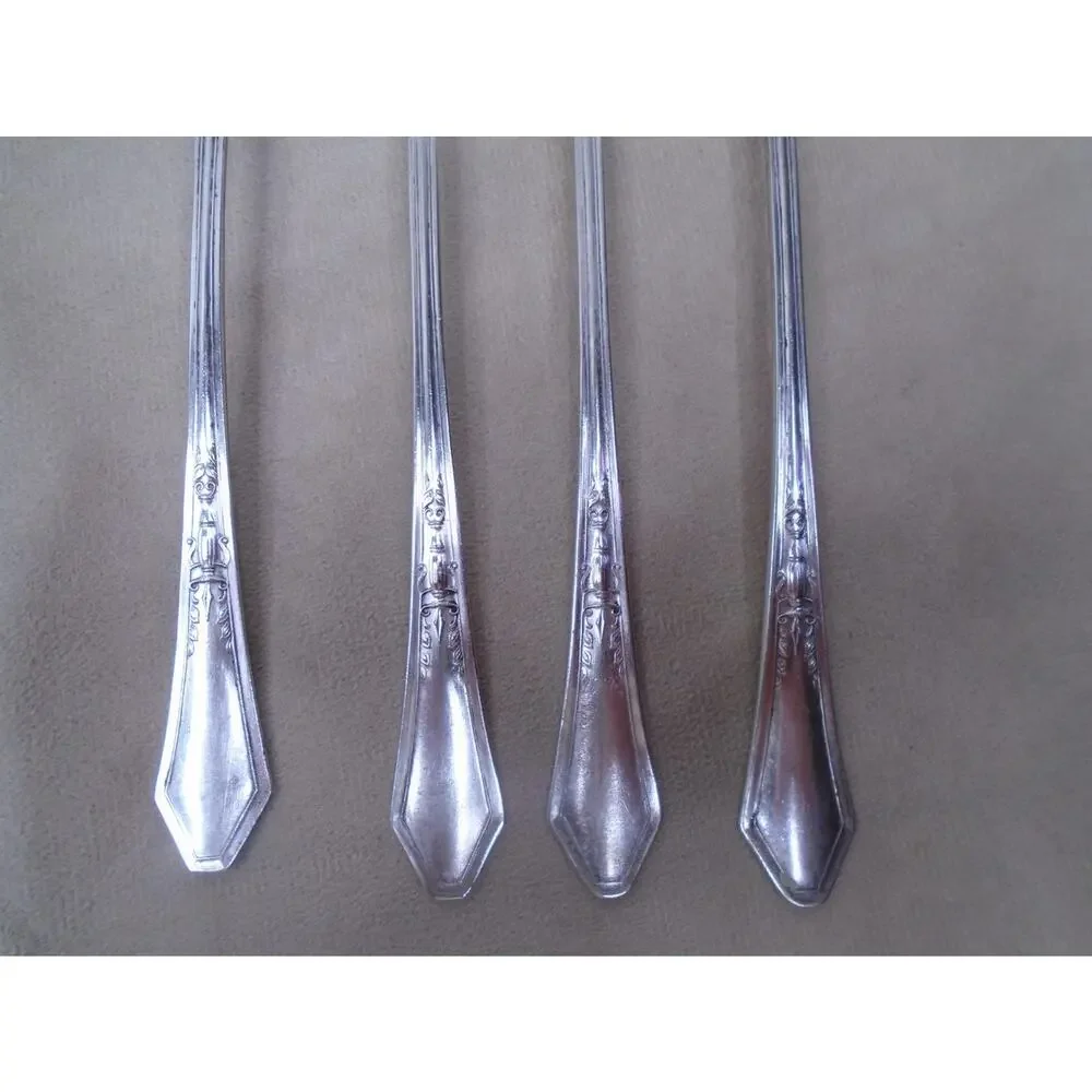 Vintage Oneida Glastonbury Pearl Silverplate Spoons 4 Pcs Lot